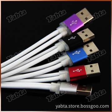Wholesale Price Aluminium 2 in 1 usb cable for iphone5, high quality micro led usb cable